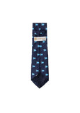 BPF "New Greek Flag Collection" Silk Printed Tie – Navy Blue