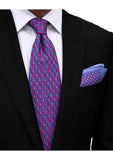 Pagoni "Greek Column Collection" Silk Pocket Square (Pochette) – Fuchsia & Blue