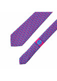 BPF "Greek Column Collection" Silk Printed Tie - Fuchsia & Blue