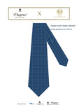 Pagoni "Greek Column Collection" Silk Printed Tie – Navy & Royal Blue