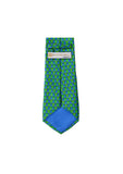 Pagoni "Greek Column Collection" Silk Printed Tie – Lime & Electric Blue