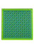 Pagoni "Greek Column Collection" Silk Pocket Square (Pochette) – Lime Green & Blue