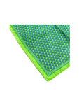 Pagoni "Greek Column Collection" Silk Pocket Square (Pochette) – Lime Green & Blue