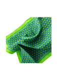Pagoni "Greek Column Collection" Silk Pocket Square (Pochette) – Lime Green & Blue