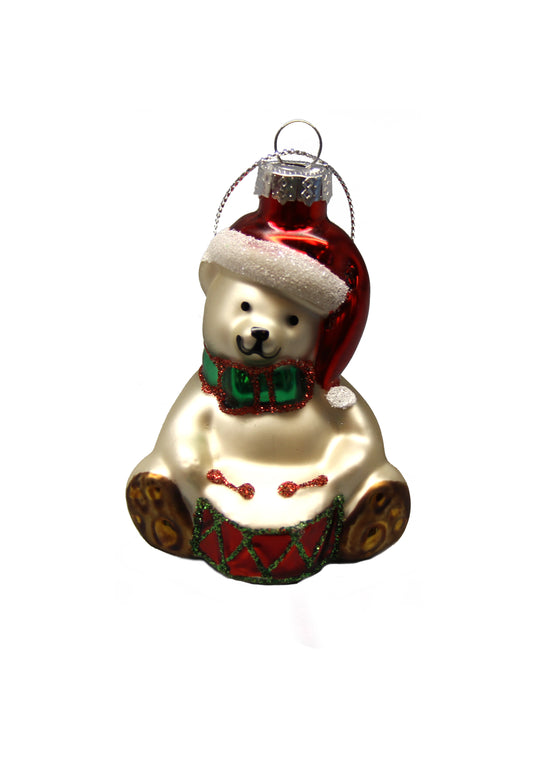 Christmas Ornament Little Bear Drummer Seating