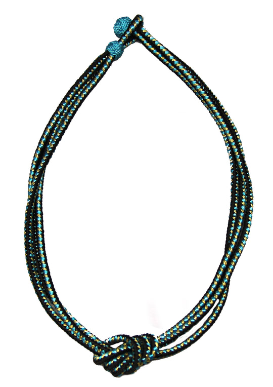 Turquoise, gold, and black pendant ΝΗ.Μ.Α.