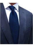 Pagoni "Greek Column Collection" Silk Printed Tie – Navy & Royal Blue