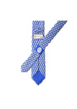 Pagoni "Greek Column Collection" Silk Printed Tie – Cerulean Blue & White