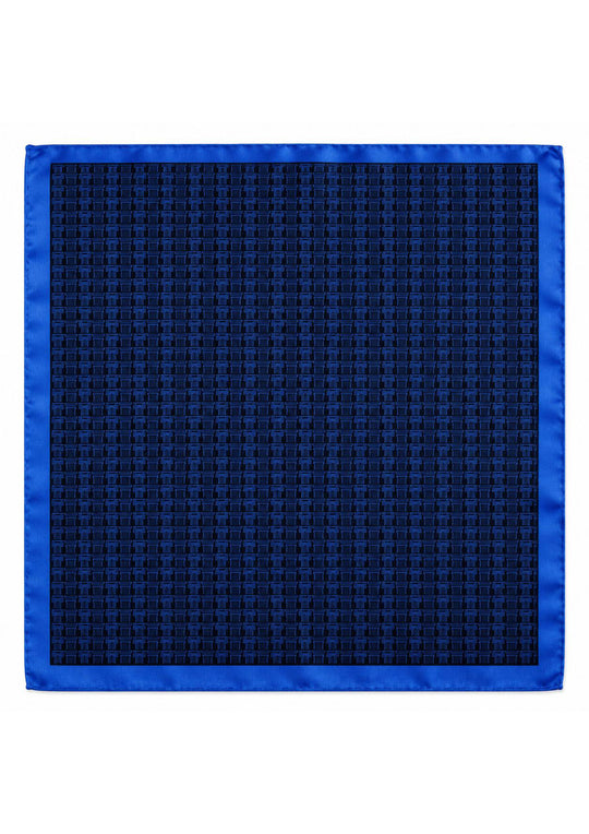 BPF "Greek Column Collection" Silk Pocket Square (Pochette) – Navy & Royal Blue