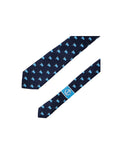 BPF "New Greek Flag Collection" Silk Printed Tie – Navy Blue