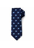 BPF "New Greek Flag Collection" Silk Printed Tie – Navy Blue