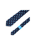 BPF "New Greek Flag Collection" Silk Printed Tie – Navy Blue