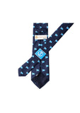BPF "New Greek Flag Collection" Silk Printed Tie – Navy Blue