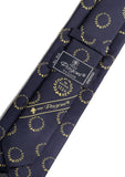 Pagoni "Mesologhi Collection" Silk Printed Tie – Navy Blue