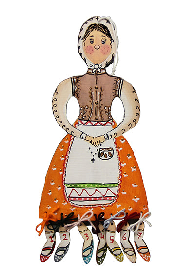 Kyra Sarakosti doll, a traditional Greek figure, made of wood