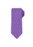 BPF "Greek Column Collection" Silk Printed Tie - Fuchsia & Blue