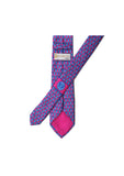 BPF "Greek Column Collection" Silk Printed Tie - Fuchsia & Blue