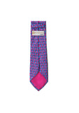 BPF "Greek Column Collection" Silk Printed Tie - Fuchsia & Blue
