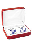 Pagoni Greek Flag cufflinks