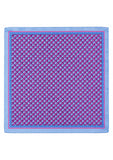 Pagoni "Greek Column Collection" Silk Pocket Square (Pochette) – Fuchsia & Blue