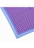 Pagoni "Greek Column Collection" Silk Pocket Square (Pochette) – Fuchsia & Blue