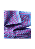 Pagoni "Greek Column Collection" Silk Pocket Square (Pochette) – Fuchsia & Blue