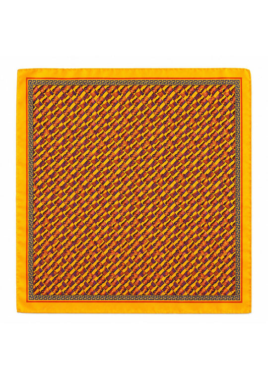 BPF "Greek Column Collection" Silk Pocket Square (Pochette) – Orange