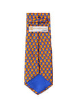 Pagoni "Greek Column Collection" Silk Printed Tie – Royal Blue & Orange