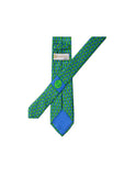 Pagoni "Greek Column Collection" Silk Printed Tie – Lime & Electric Blue