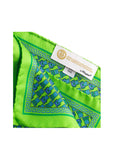 Pagoni "Greek Column Collection" Silk Pocket Square (Pochette) – Lime Green & Blue