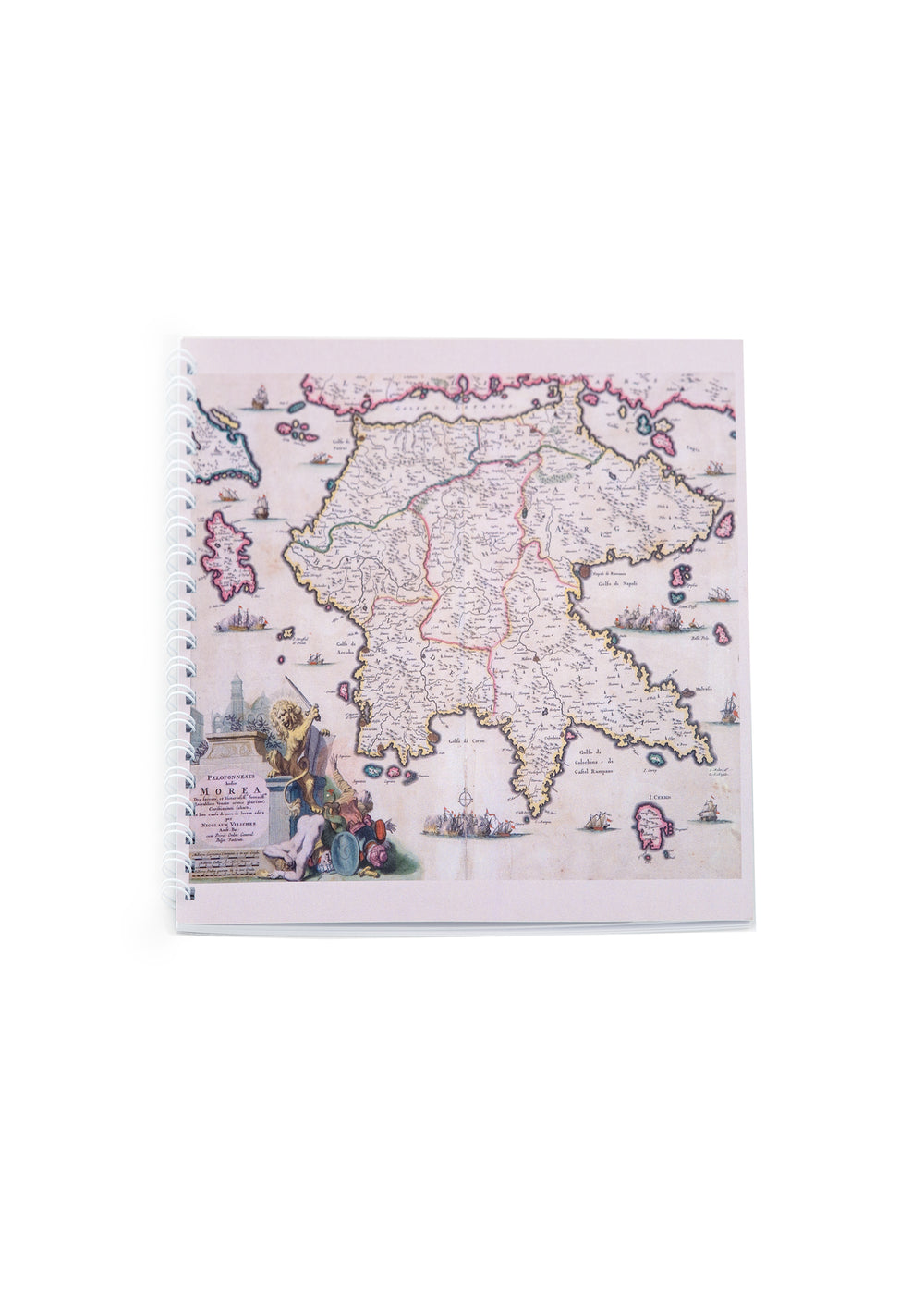 Notebook with a Peloponnese map
