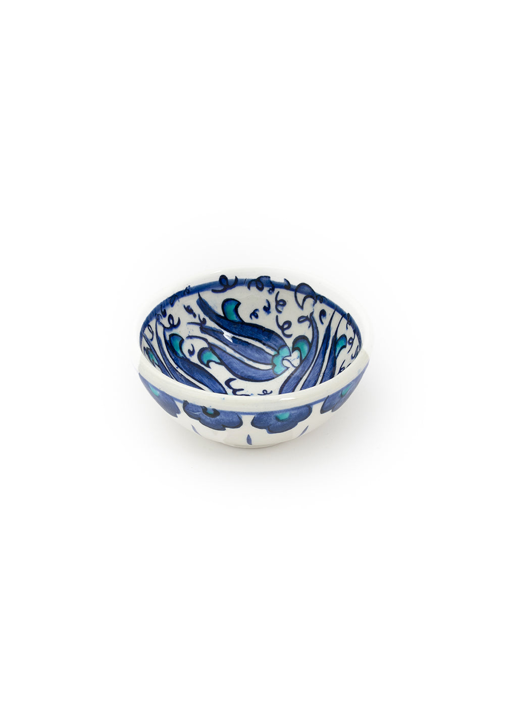 Bowl with blue flowers