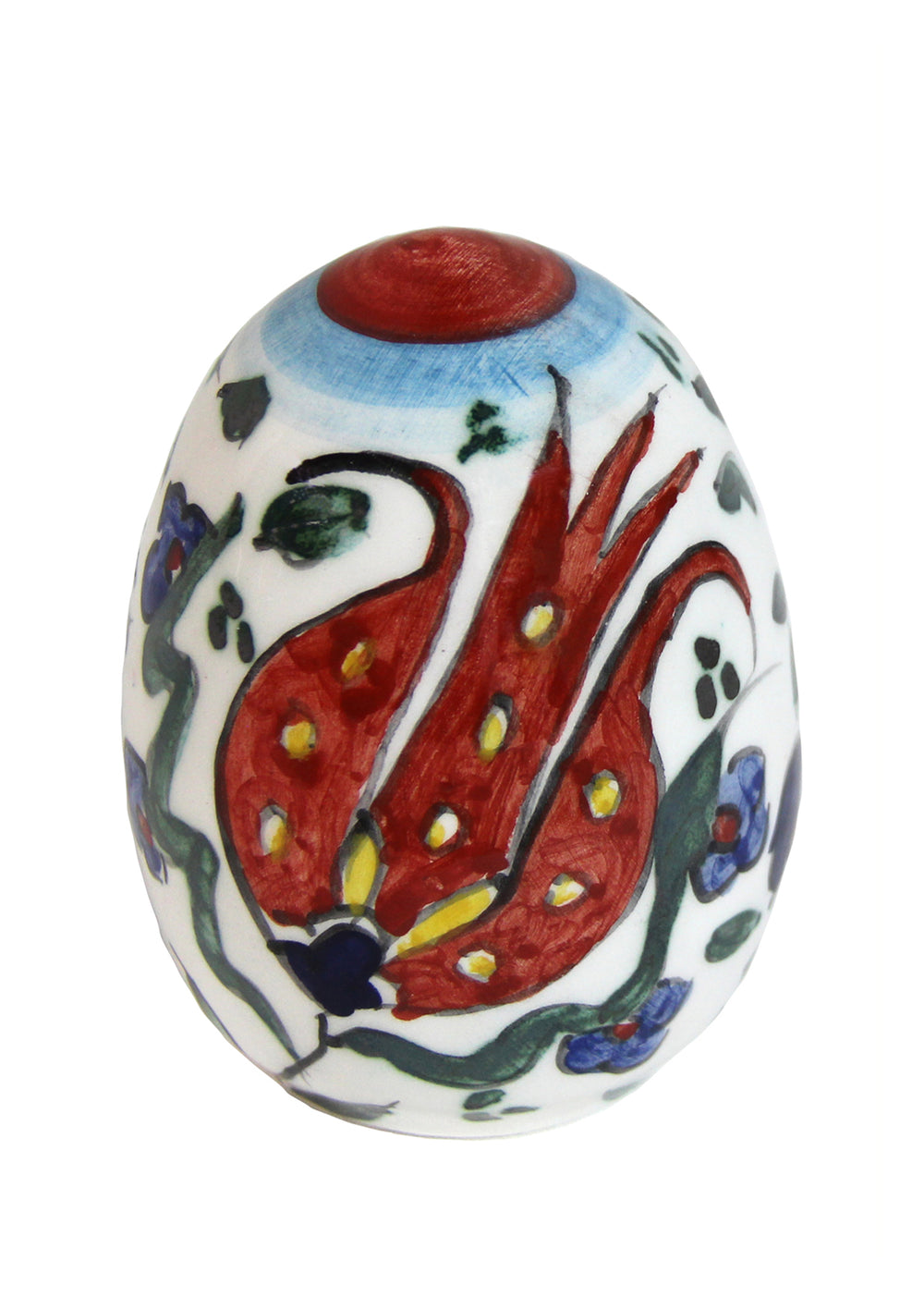 Ceramic egg with a tulip