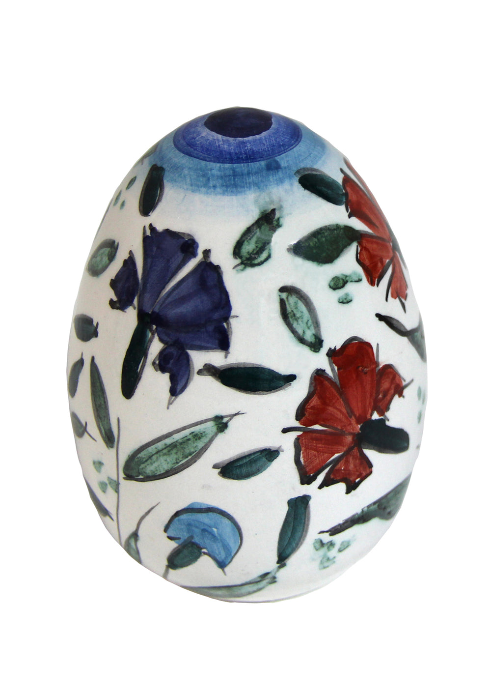Ceramic egg with floral decoration
