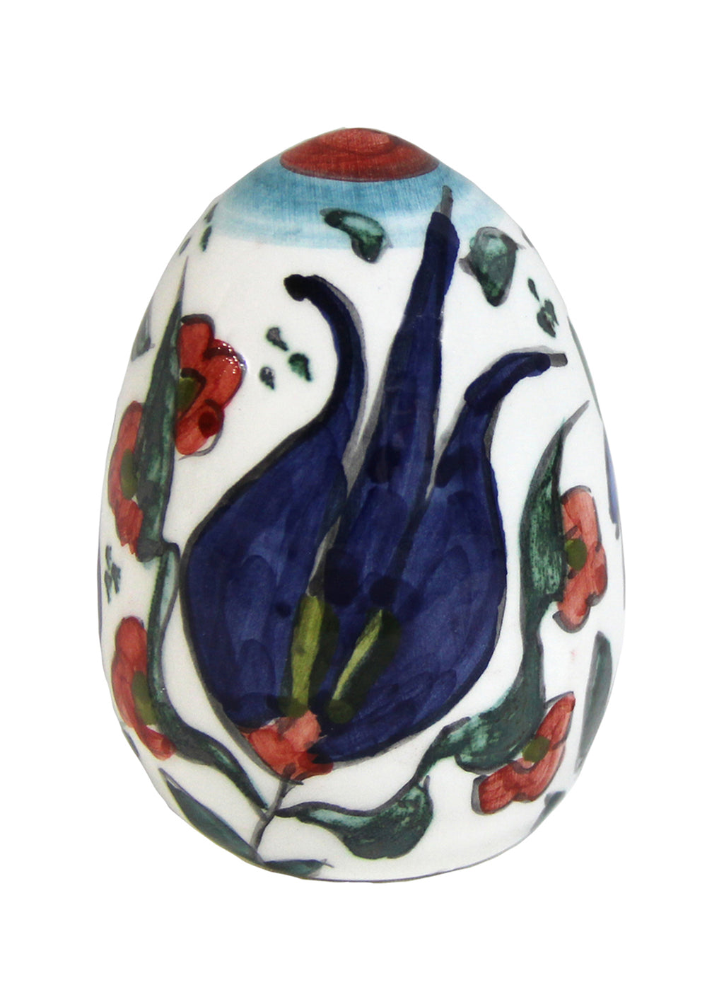 Ceramic egg with floral pattern